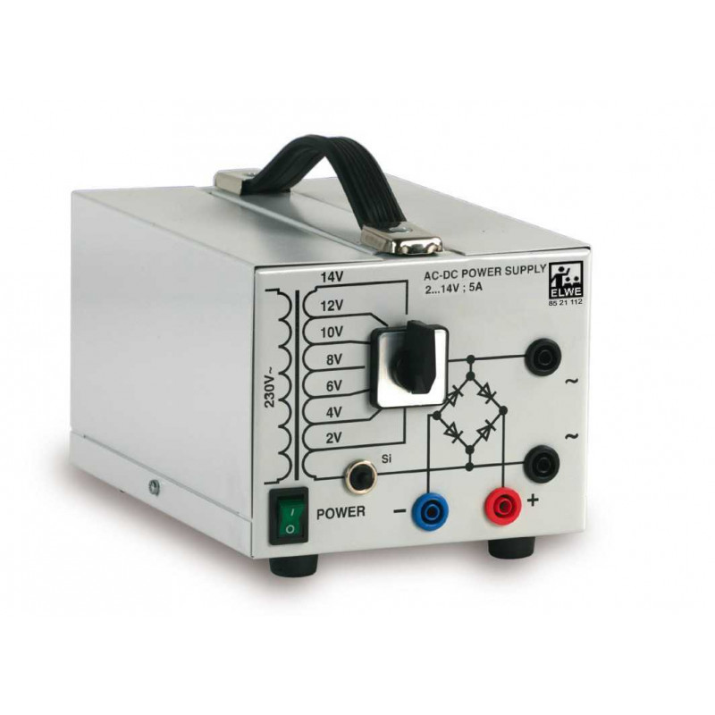 Transformator mit Gleichrichter 2–14 V, 5 A